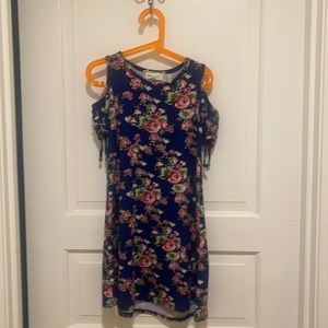 Adorable cold shoulder floral dress